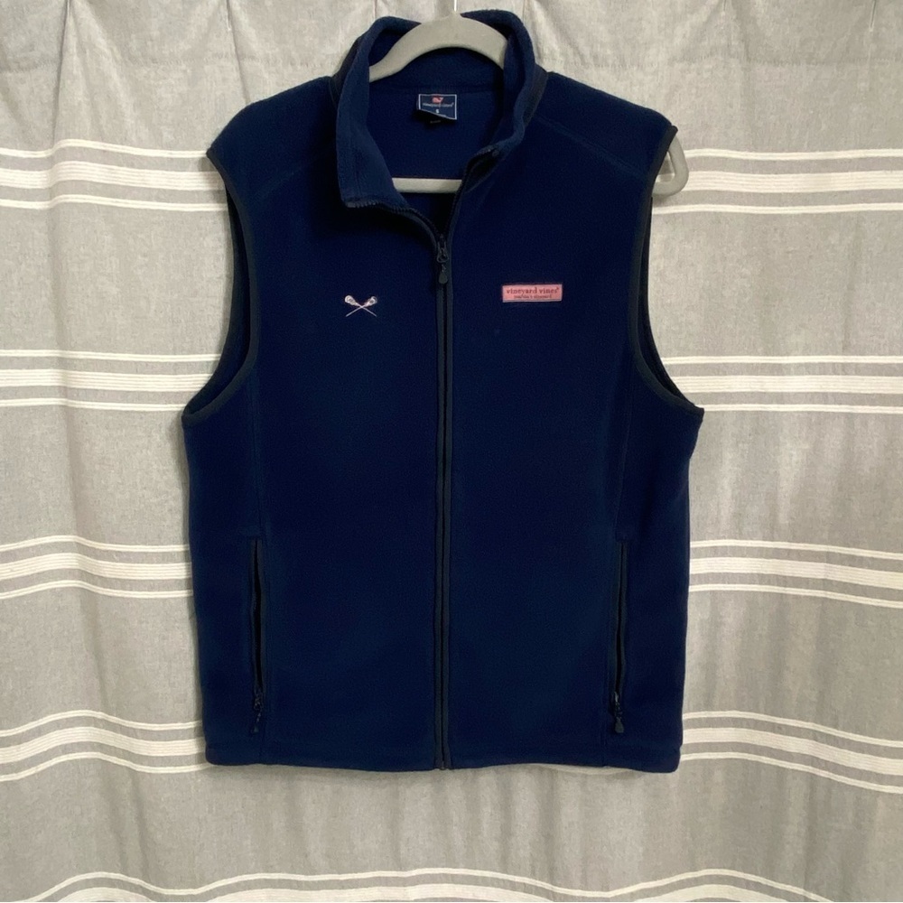 VINEYARD VINES / Navy Blue Lacrosse Fleece Vest Jacket Size S